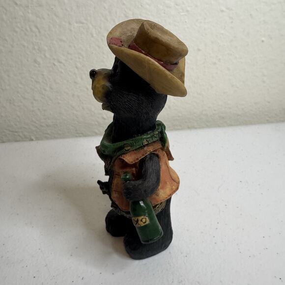 Western Carved Resin Camping Bears Home Decor Carved Wood Design. Black Bears 6” - Picture 4 of 14